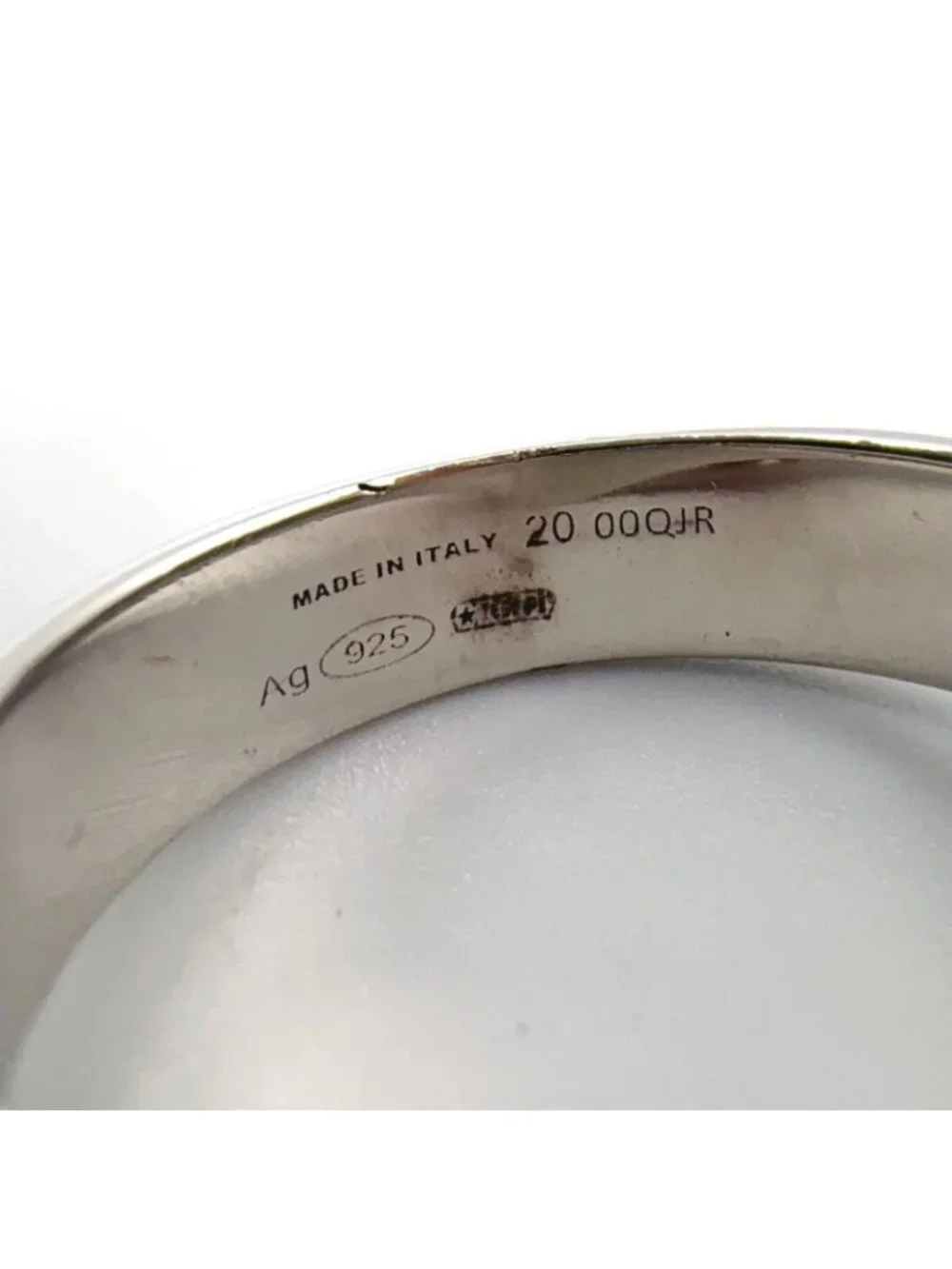 Prada Triangle Logo Pavestone Rhinestone 925 Sterling Silver Clear Ring